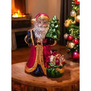 Christmas Fantasy Ltd Wonderland Gift Santa Collection Ceramic Santa 5" Metallic
